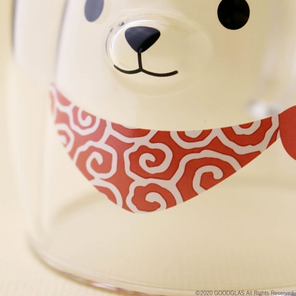Goodglass Clear 3D Shiba Inu Red Scarf Double-Walled Insulated Glass Coffee Mug - Picture 2 of 7